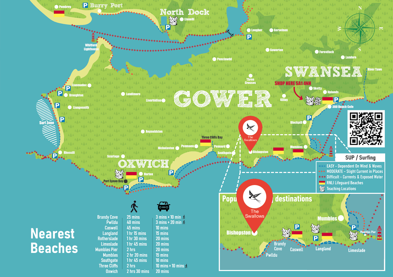 Local Gower beaches from The Swallows, Bishopston